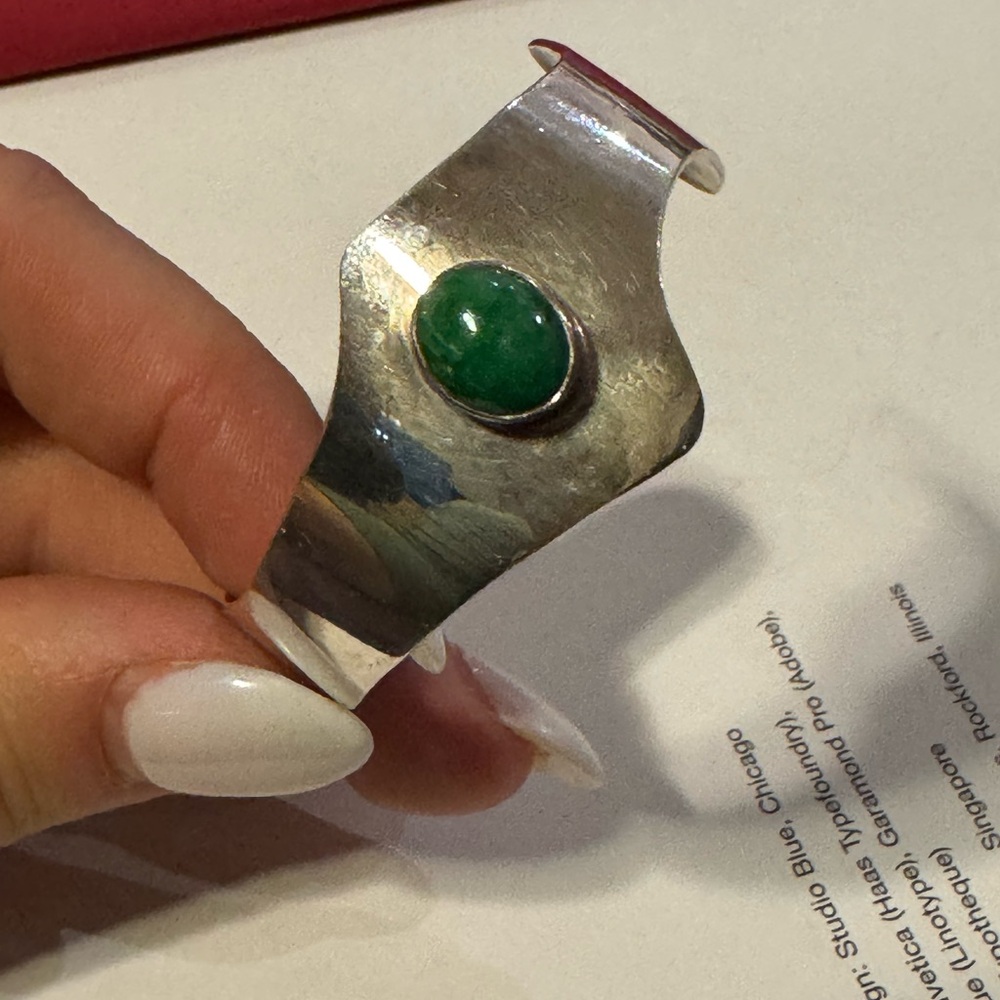 925 Sterling silver and turquoise cuff bracelet 18.4g - Picture 15 of 16